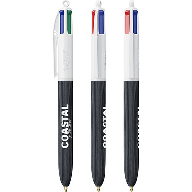 BIC® 4 Colours® Wood Style Weißes/Schwarzes Holz