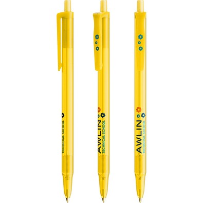 BIC® Clic Stic Kugelschreiber Gefrostetes Gelb Blaue Tinte