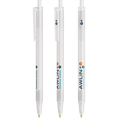 BIC® Clic Stic Kugelschreiber Gefrostetes Weiß Blaue Tinte