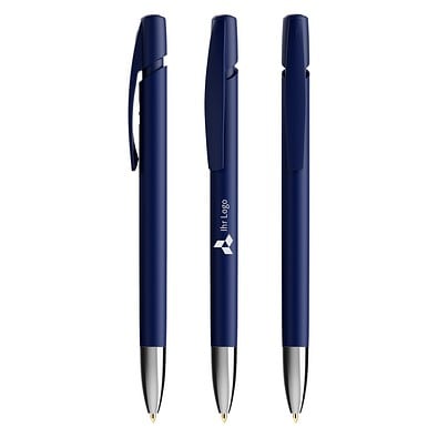 BIC® Media Clic Advance Kugelschreiber mit Metallspitze marineblau, blaue Mine