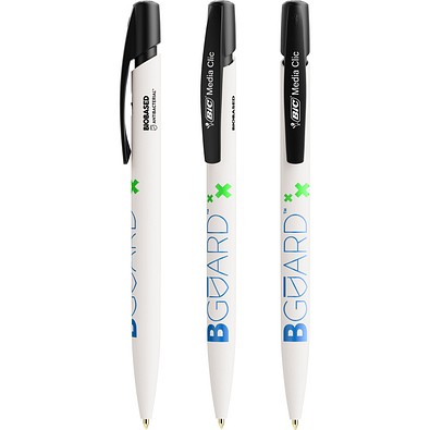 BIC® Media Clic BIO Based BGUARD™ Antibakterieller Kugelschreiber Weiß Blaue Tinte