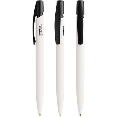 BIC® Media Clic BIO Based BGUARD™ Antibakterieller Kugelschreiber Weiß Blaue Tinte