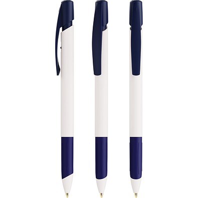 BIC® Media Clic Grip Ecolutions® Kugelschreiber Weiß/Marineblau Blaue Tinte