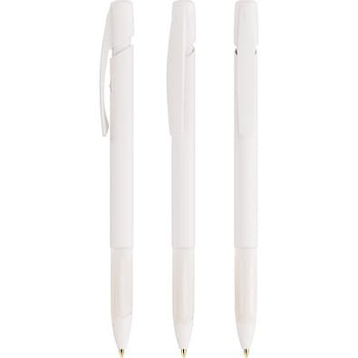 BIC® Media Clic Grip Kugelschreiber Weiß/Gefrostetes Weiß Blaue Tinte