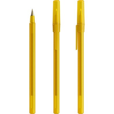 BIC® Round Stic® Ballpen Gefrostetes Gelb Blaue Tinte