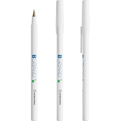 BIC® Round Stic® BGUARD™ Antibacterial Ballpen Weiße Wache Blaue Tinte