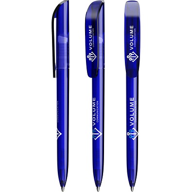 BIC® Super Clip ballpen Transparentes Dunkelblau Blaue Tinte