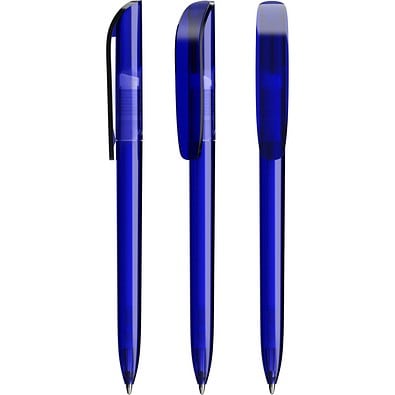 BIC® Super Clip ballpen Transparentes Dunkelblau Blaue Tinte