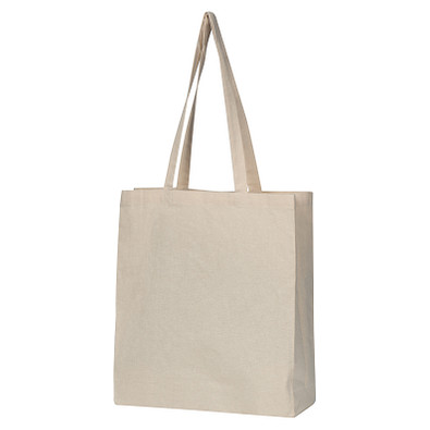 Bio Baumwolltasche (GOTS) mit Bodenfalte, beige