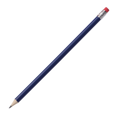 Bleistift mit Radiergummi, blau Bleistift mit Radiergummi, blau