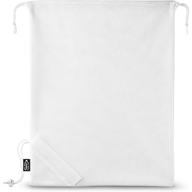 BOLZANO. Faltbare Tasche aus Mesh und 190T Polyester aus recyceltem (100% rPET), Weiß