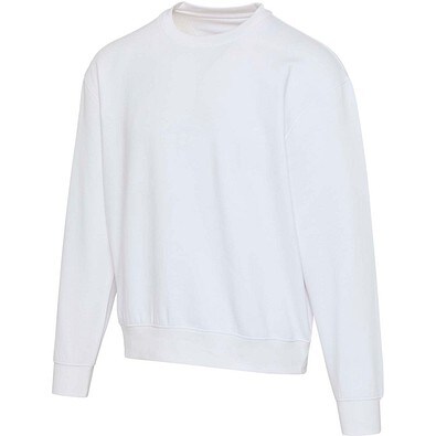 Boris Oversize Sweatshirt mit Rundhalsausschnitt aus recycelter 280 g/m2 Bio Baumwolle (OCS), unisex, weiss, L