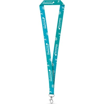 BRIGHTON. SET Lanyard SUBLIMATION Long II (20 mm) mit 20-mm-Schnellverschlusskarabiner, Weiß