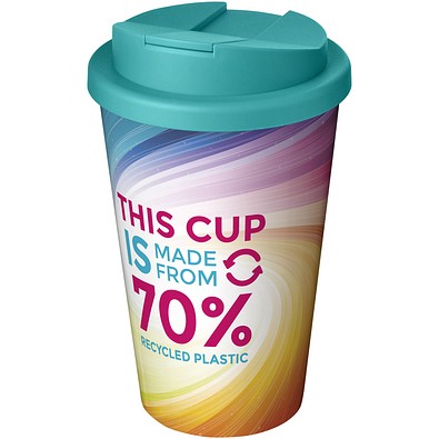 Brite-Americano® Eco 350 ml Isolierbecher mit auslaufsicherem Deckel, aquablau