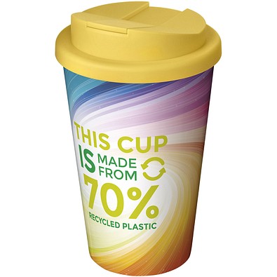 Brite-Americano® Eco 350 ml Isolierbecher mit auslaufsicherem Deckel, gelb