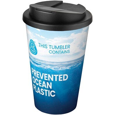 Brite-Americano® POP 350 ml isolierter Trinkbecher mit auslaufsicherem Deckel, schwarz