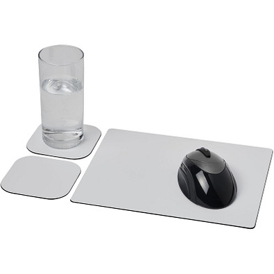 Brite-Mat® Mousepad- und Untersetzer-Set 3, 2 eckige Untersetzer, schwarz