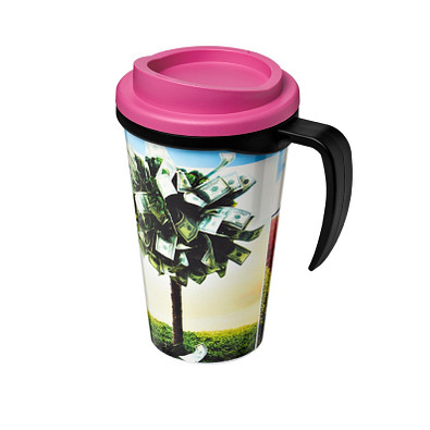 Brite-Ameriano® Grande Isolierbecher, 350 ml, schwarz,rosa