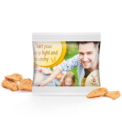 Brot Chips Miditüte, inkl. Druck, kompostierbare Folie, transparent Brot Chips Miditüte, inkl. Druck, kompostierbare Folie, transparent