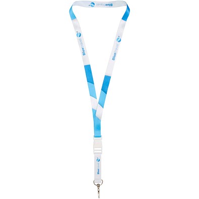 Bucks Sublimation Lanyard mit Schnappverschluss, weiss, 20mm