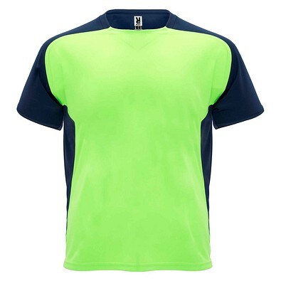 Bugatti T-Shirt Unisex aus recyceltem Material, Fluor Green / schwarz, XL