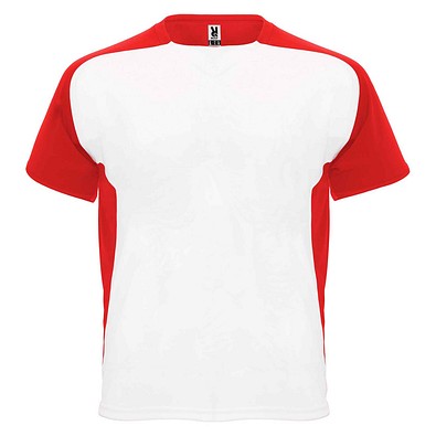Bugatti T-Shirt Unisex aus recyceltem Material, weiß / rot, 2XL