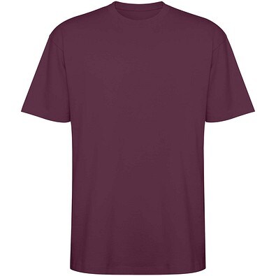 Bull Overzise T-Shirt Unisex, Plum red, L