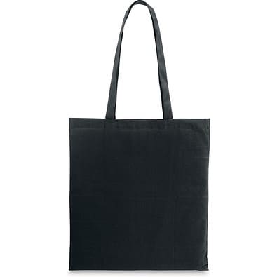CAIRO. Tragetasche aus recycelter Baumwolle (70%) und polyester (30% rPET) (180 g/m²), Schwarz