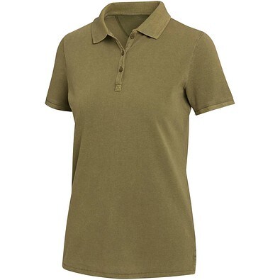 Calgary Poloshirt für Damen im Washed Look, 200 g/m2, waldgrün, XS