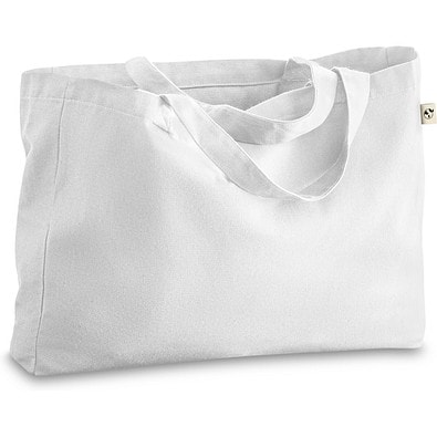 CAMDEN. Tragetasche aus Baumwolle (50%), recycelter Baumwolle (30%) und polyester (20% rPET) (280 g/m²), Weiß