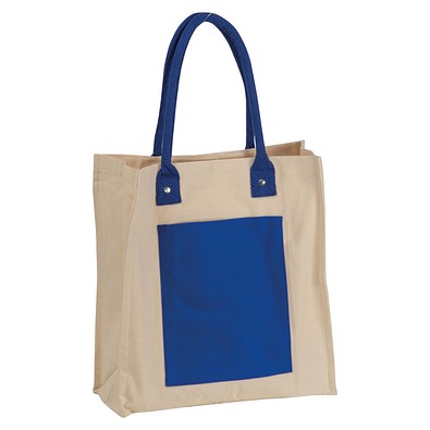 Canvas Shopper mit langen Henkeln, blau