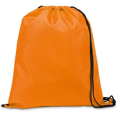 CARNABY. 210D Rucksacktasche mit schwarzen Zugbändern, Orange