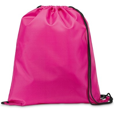 CARNABY. 210D Rucksacktasche mit schwarzen Zugbändern, Rosa