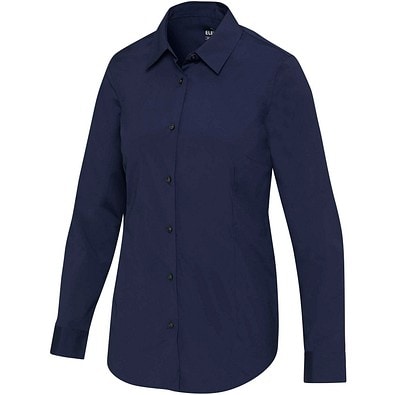 Carnelian 133 g/m² Popeline Bluse, marineblau, M