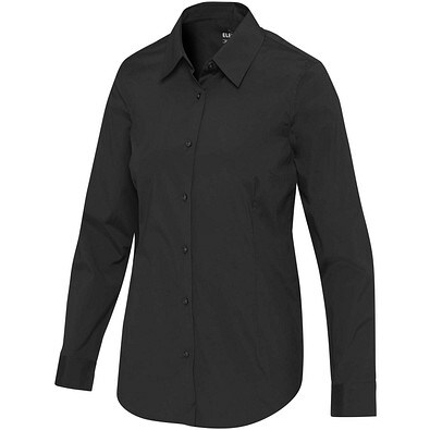 Carnelian 133 g/m² Popeline Bluse, schwarz, M