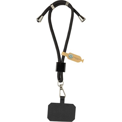 CarryLoop verstellbares Handy-Armband aus RCS rec. PET, schwarz