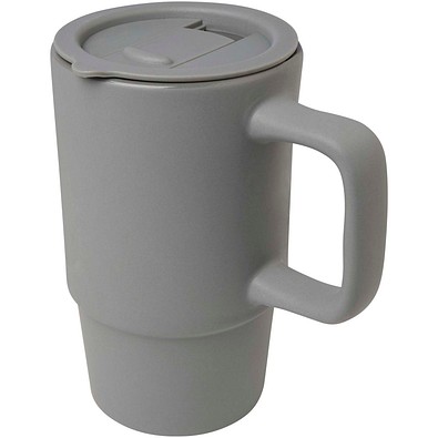 Carter 450 ml Keramiktasse mit Kunststoffdeckel, grau