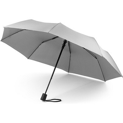CIMONE. Faltbarer Regenschirm aus recyceltem Polyester (100% rPET) 190T Pongé mit automatischer Öffnung, Hellgrau