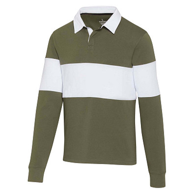 Clyde Rugby Polo Sweatshirt Unisex, grün / weiß, 2XL