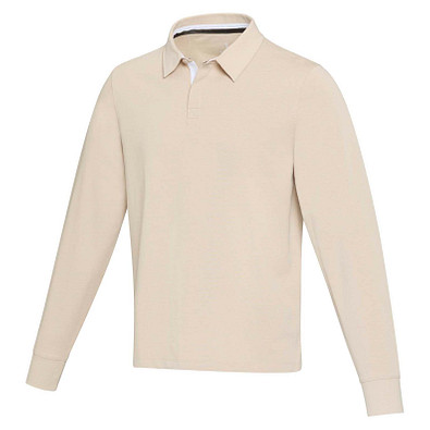 Clyde Rugby Polo Sweatshirt Unisex, Oatmeal, M