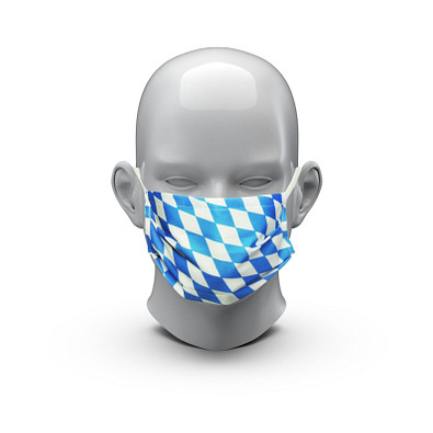 Community-Maske "Bavaria", blau/weiß Community-Maske "Bavaria", blau/weiß
