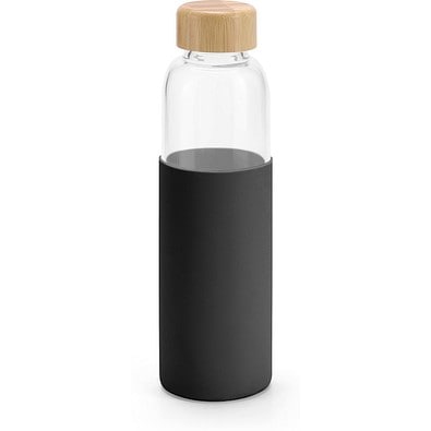 DAKAR. Flasche aus Bambus und Borosilikatglas 600 ml, Schwarz
