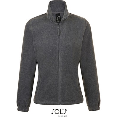 Damen Fleecejacke North, S, Grey Melange