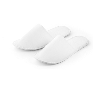 DANES. Unisex Hotelslipper aus Polyester, Weiß