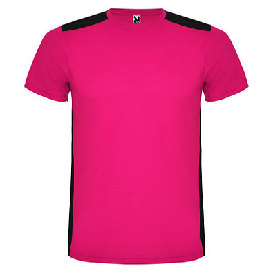 Detroit T-Shirt Unisex aus recyceltem Material, fuchsia / schwarz, M