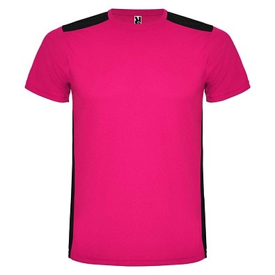 Detroit T-Shirt Unisex aus recyceltem Material, fuchsia / schwarz, S