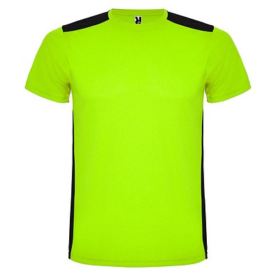 Detroit T-Shirt Unisex aus recyceltem Material, limone / schwarz, 2XL