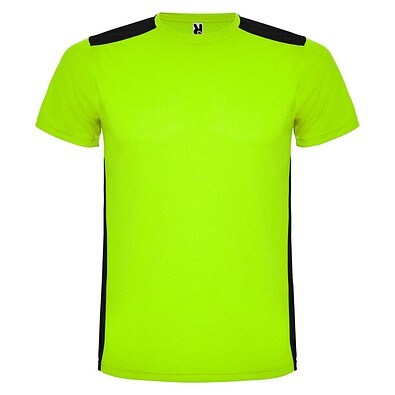 Detroit T-Shirt Unisex aus recyceltem Material, limone / schwarz, S