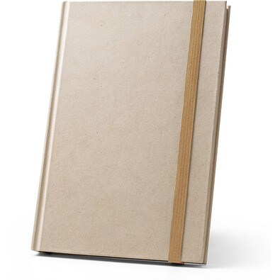 DICKINSON. A5-Notizbuch mit festem Einband, hergestellt aus Zuckerrohrpapier (80 % zuckerrohr) mit linierten Seiten, Natur