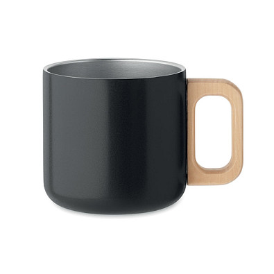 Doppelwandiger Becher 350 ml ACERO, Schwarz